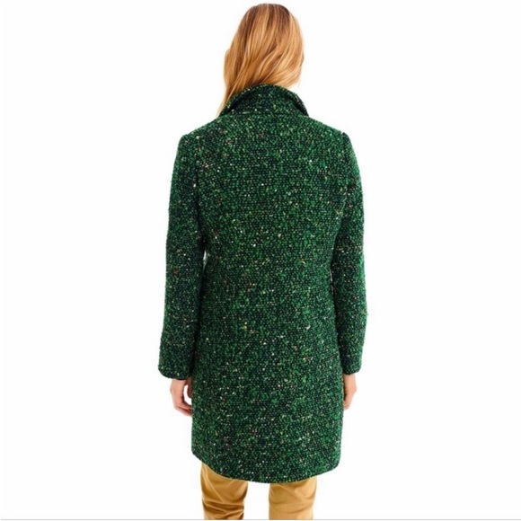 J Crew Daphne Boucle Tweed Topcoat Green size 2 EUC Blogger Favorite - Picture 3 of 12